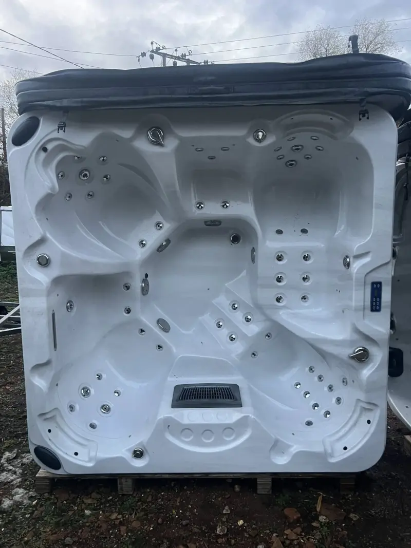 Refurbished white hot tub ready for sale